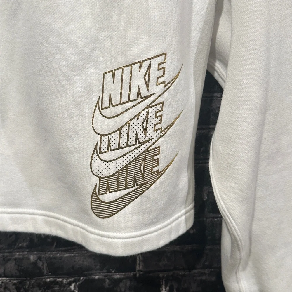 Nike White and Gold Half-Zip Pullover